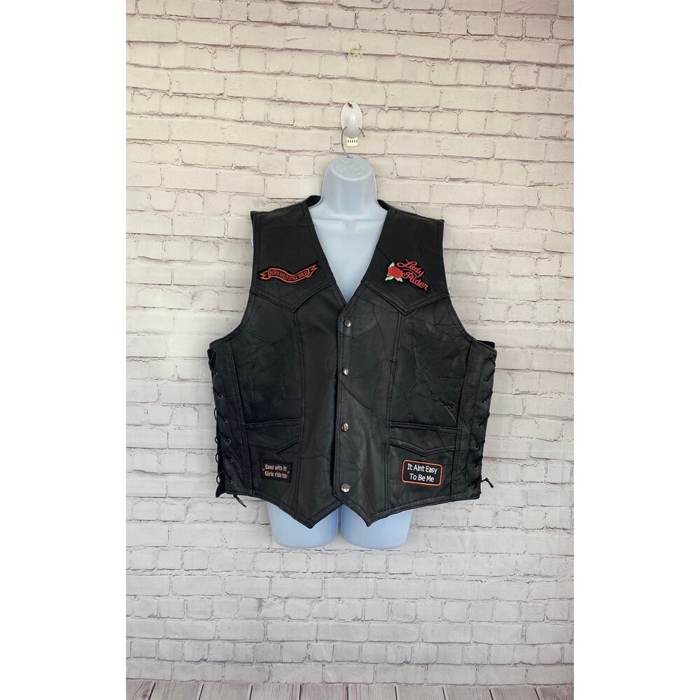 Motorcycle Vest multi patches Women’s XL